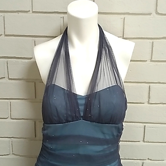 Speechless Formal Blue sheer Sparlke Dress. Size Medium - Picture 2 of 13